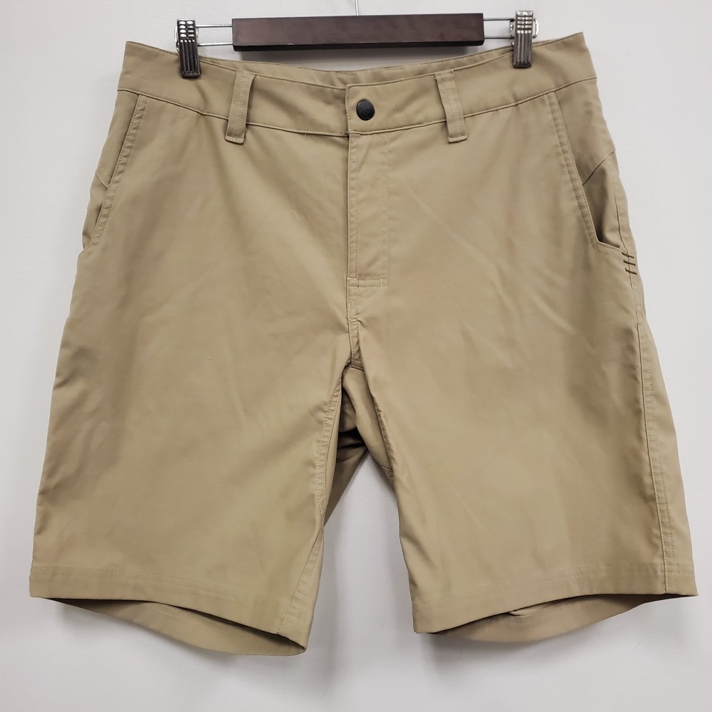 Stio Mens Coburn Shorts Size 34 Tan Chino Outdoor Nylon Stretch Athletic Hike